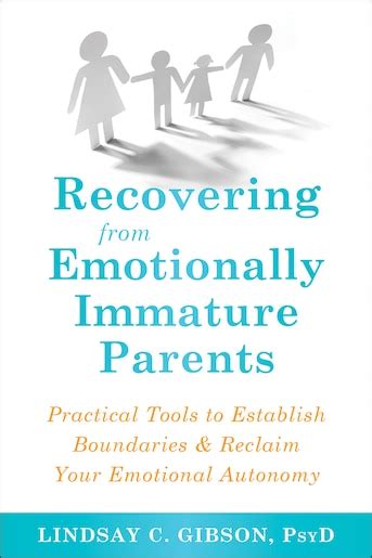 As you move to the second book, Recovering from Emotionally Immature Parents: Practical Tools to Establish Boundaries and Reclaim Your Emotional Autonomy, you learn the tools and tactics to deal with EI people in your life. Gibson approaches the material to focus on what you can do (or not do) to deal with EI adults. ...